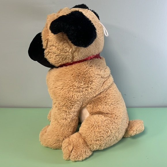 Peek-A-Boo Toys Plush Stuffed Pug Dog with Red Collar, Size 13”, Kid plush toy - Picture 4 of 8